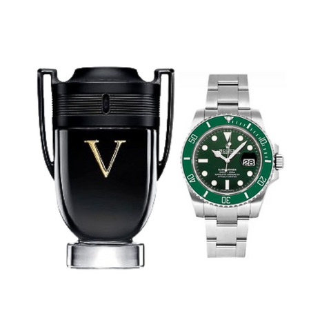 KIT PREMIUM: INVICTUS VICTORY + RELOJ ROLEX SUBMARINER - ELEGANCIA Y PODER