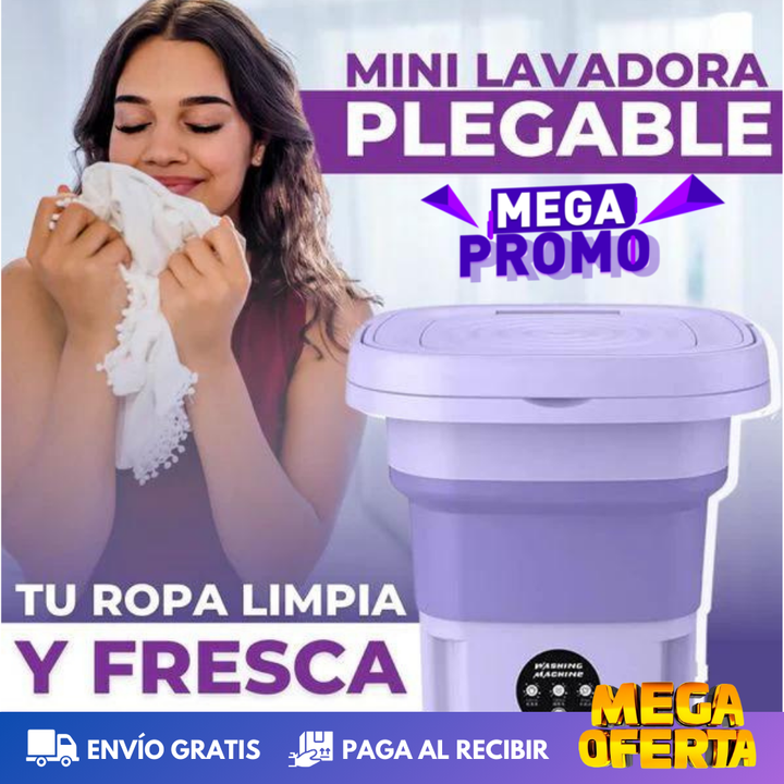 Mini lavadora portátil 8L - 3 niveles de vibración con cesta de lavado - compacta y ligera💦🧺